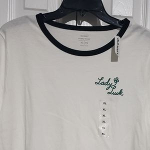 NWT 🍀 "Lady Luck" Ringer Tee